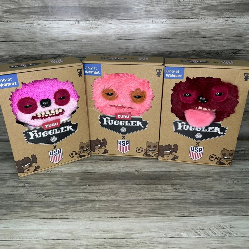 Catch Me Fuggler USA World Cup Soccer Plush Red Button Variant Bear Belch Button